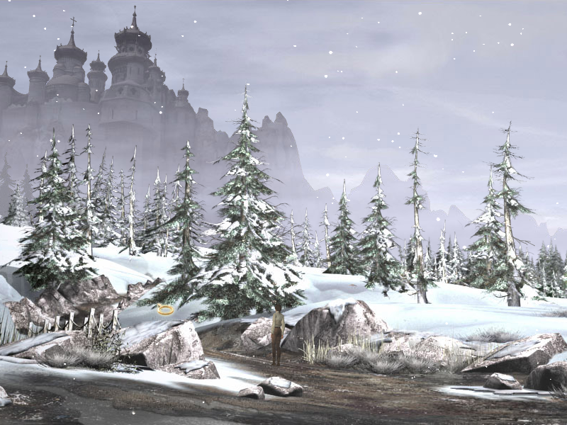 Syberia II (Windows) screenshot: It really looks like a winter wonderland