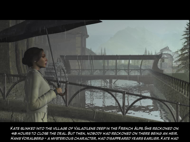 Syberia II (Windows) screenshot: Click on "Syberia Recap" from the main menu to catch up with the story