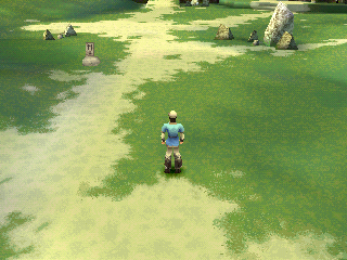 Shachō Eiyūden: The Eagle-Shooting Heroes (PlayStation) screenshot: Movement.