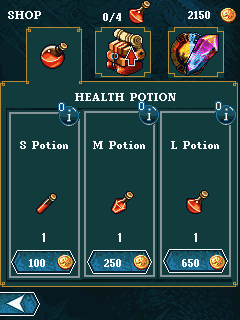 Dungeon Hunter: Curse of Heaven (J2ME) screenshot: Buying potions
