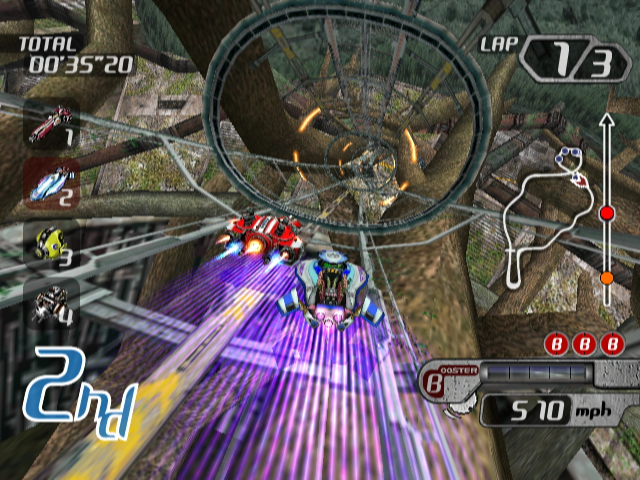 Tube Slider (GameCube) screenshot: Down the Tree