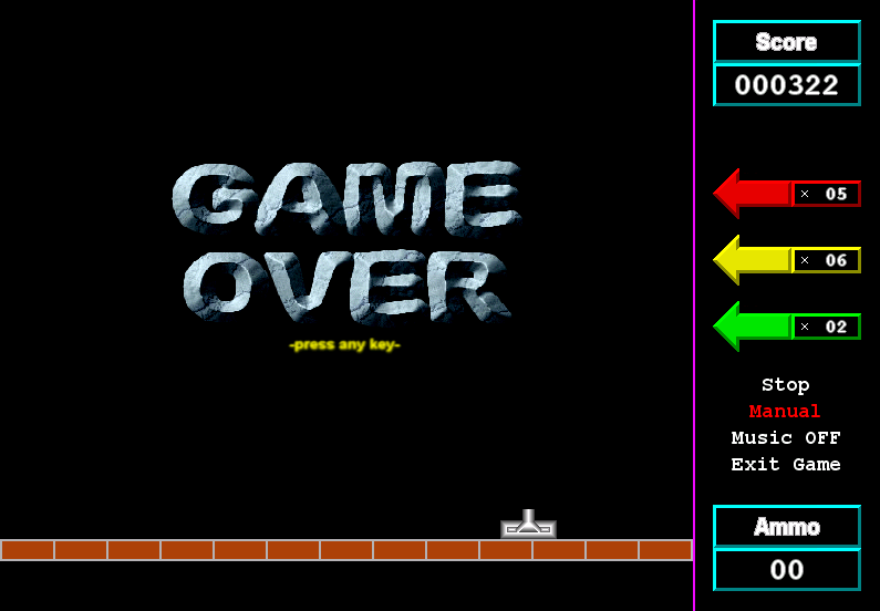 Uwis Shooting Gallery (Windows) screenshot: Game Over