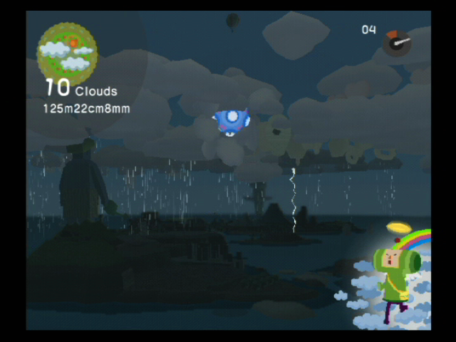 We ♥ Katamari (PlayStation 2) screenshot: Roll up clouds so the weather will be nice tomorrow