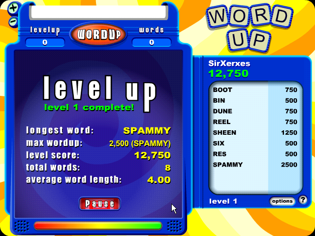 Screenshot of WordUp (Windows, 2002) - MobyGames