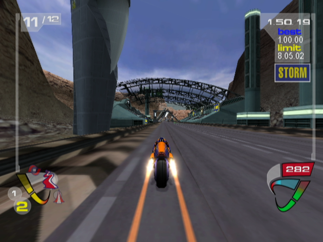 XGIII: Extreme G Racing (GameCube) screenshot: Nearing the Finish