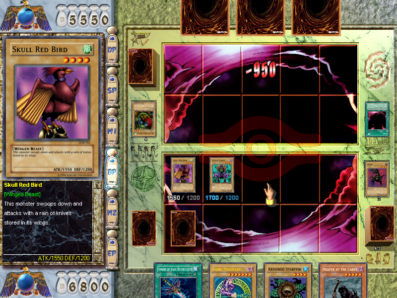 Yu-Gi-Oh!: Power of Chaos - Yugi the Destiny (Windows) screenshot: Attacking your opponent directly