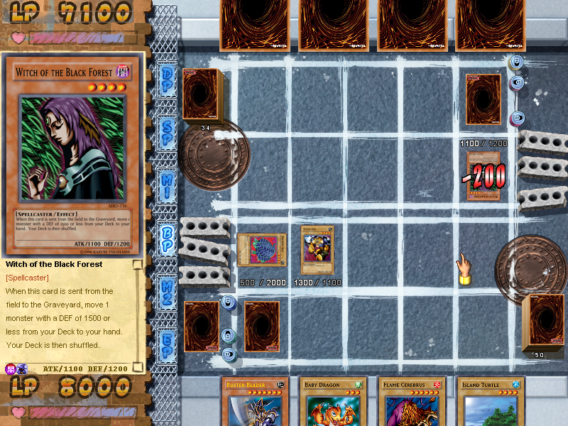 Yu-Gi-Oh!: Power of Chaos - Joey the Passion (Windows) screenshot: Attacking your opponent's monster.