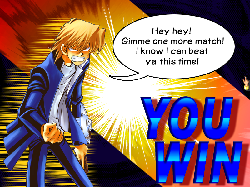 Yu-Gi-Oh!: Power of Chaos - Joey the Passion (Windows) screenshot: He really doesn't like to lose.