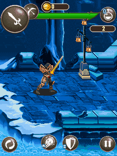Dungeon Hunter: Curse of Heaven (J2ME) screenshot: The water island appears to be frozen