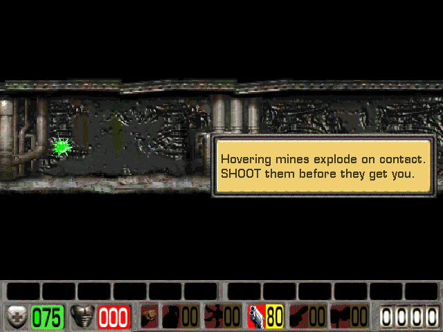 Hunter Hunted (Windows) screenshot: During training missions, you are given hints on what to do