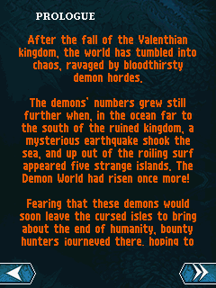Dungeon Hunter: Curse of Heaven (J2ME) screenshot: Prologue