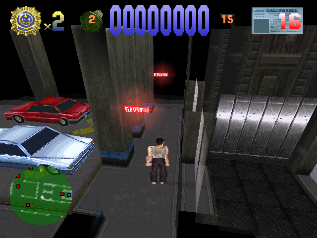 Die Hard Trilogy (PlayStation) screenshot: DH1 - Arrived at the garage
