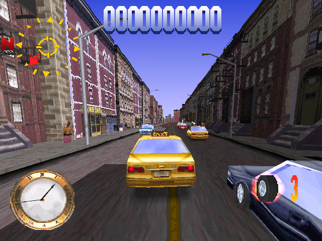 Die Hard Trilogy (PlayStation) screenshot: DH3 - Driving around the streets of New York