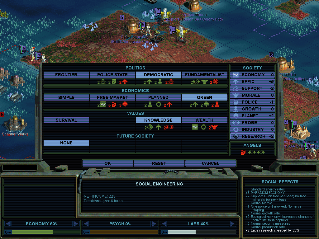 Sid Meier's Alien Crossfire (Windows) screenshot: Politics are so boring