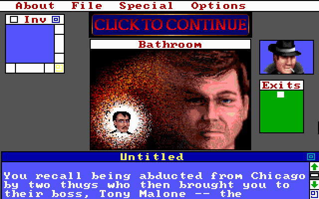 Déjà Vu II: Lost in Las Vegas (DOS) screenshot: Memory flash backs (VGA)