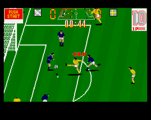 Euro Champ '92 (Amiga) screenshot: Very close