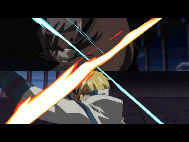 Guilty Gear X2: The Midnight Carnival #Reload (Windows) screenshot: Ryu vs Ken...er, I mean Sol vs Ky