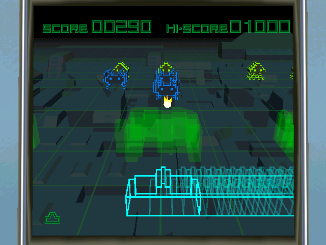 Space Invaders: Anniversary (Windows) screenshot: 3D - Shadow ship