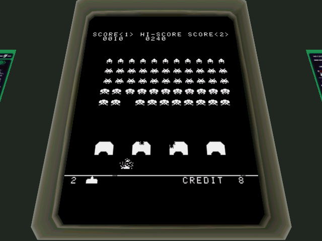Space Invaders: Anniversary (Windows) screenshot: Monochrome - Ship killed