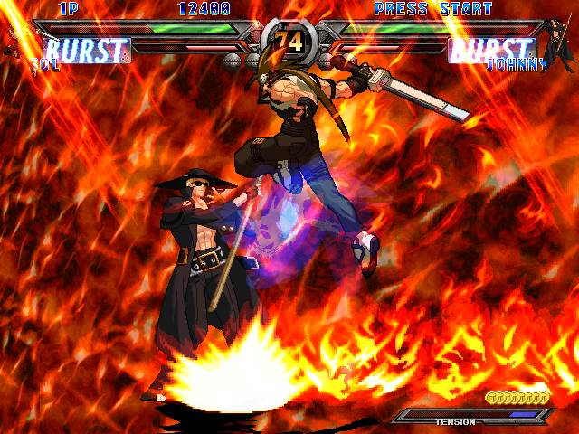 Guilty Gear X2: The Midnight Carnival #Reload (Windows) screenshot: Sol goes for the kill with his instant death move
