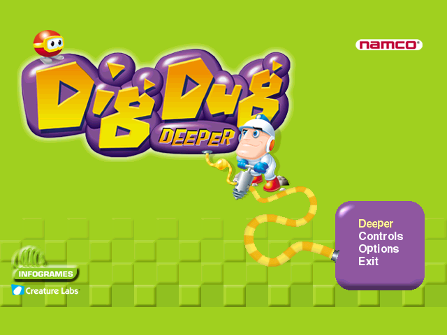 Dig Dug Deeper (Windows) screenshot: Title/Options
