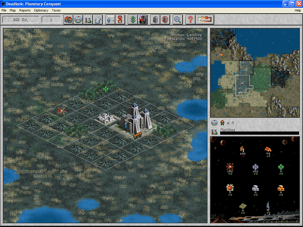 Deadlock: Planetary Conquest (Windows) screenshot: A closer look at a base