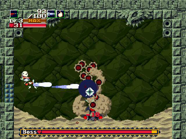 Cave Story (Windows) screenshot: Another boss-fight
