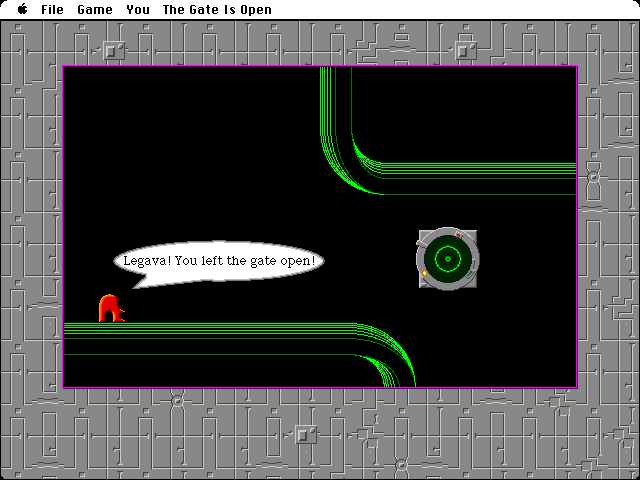 System's Twilight (Macintosh) screenshot: Legava left the gate open!