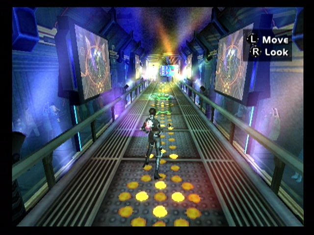 Æon Flux (PlayStation 2) screenshot: The game begins with a training mission.