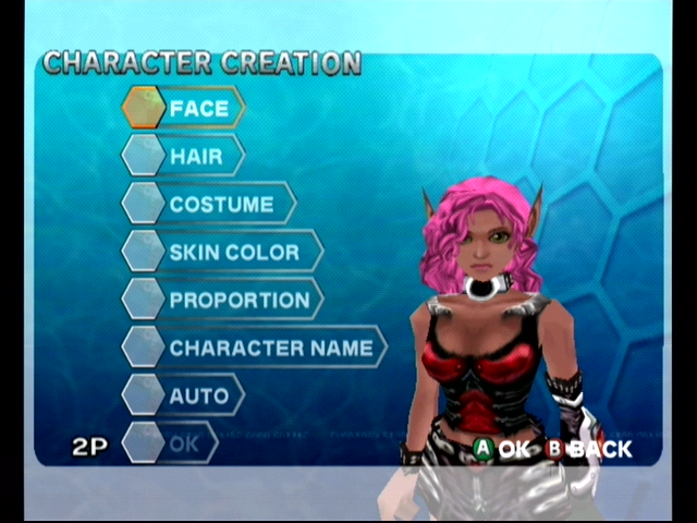 Phantasy Star Online: Episode III - C.A.R.D. Revolution (GameCube) screenshot: You can customize your character.