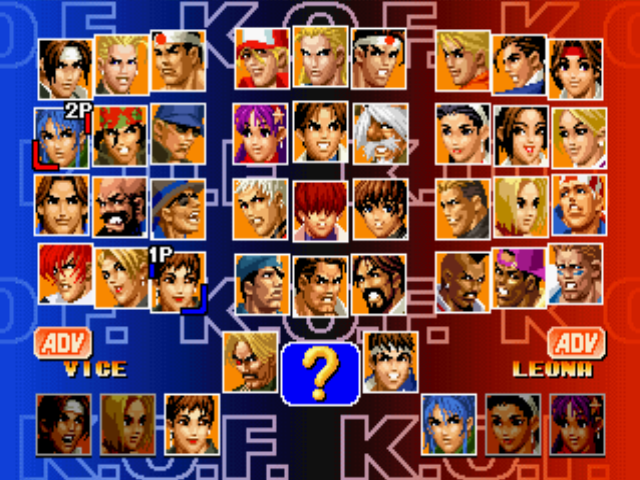 The King of Fighters '98: The Slugfest (PlayStation) screenshot: Character selection