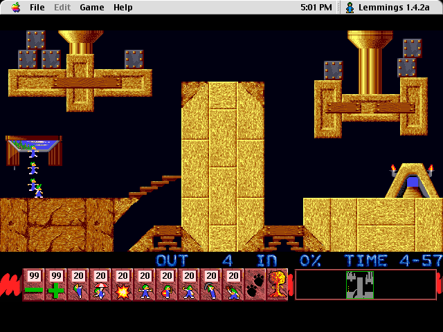 Lemmings (Macintosh) screenshot: Fun 12: Patience