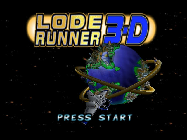 Lode Runner 3-D (Nintendo 64) screenshot: Title screen.