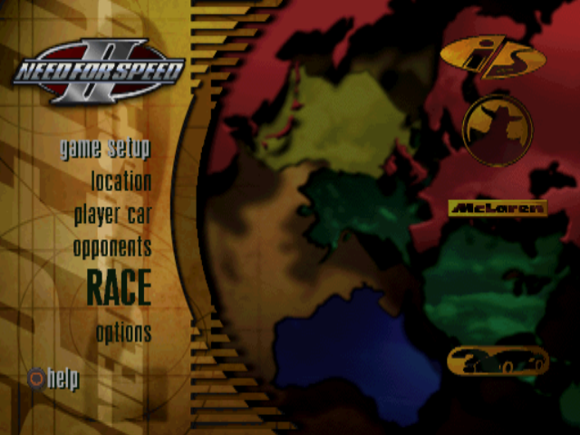 Need for Speed II (PlayStation) screenshot: Main menu