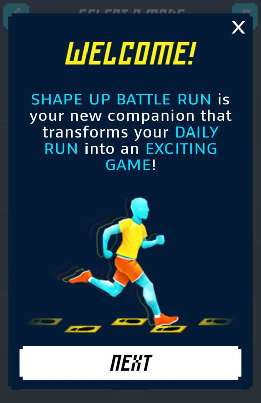 Shape Up: Battle Run (Android) screenshot: Explanation of the game