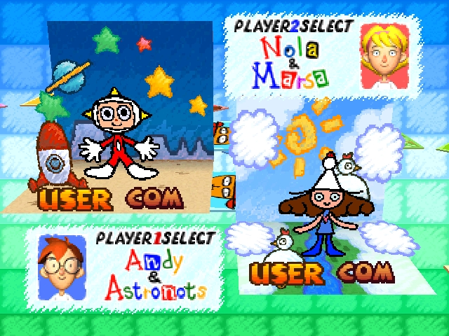 Rakugakids (Nintendo 64) screenshot: Character selection (VS Mode).