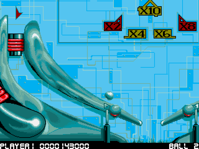 Living Ball (DOS) screenshot: The Metallic Table