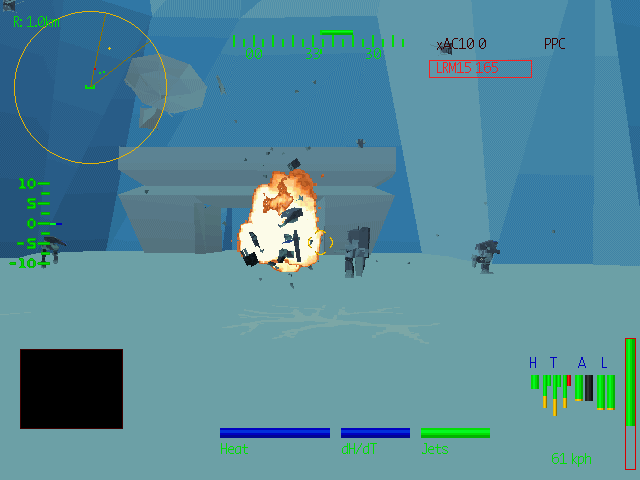 MechWarrior 2: Ghost Bear's Legacy (DOS) screenshot: Obliterating those Ravens!