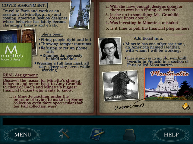Nancy Drew: Danger by Design (Windows) screenshot: Information on this case.