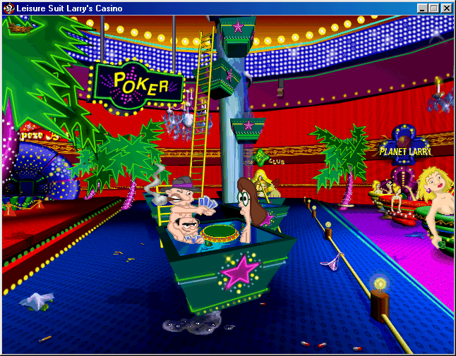 Leisure Suit Larry's Casino (Windows) screenshot: Huh, a sort of "aqua-poker"? Let's give it a try...