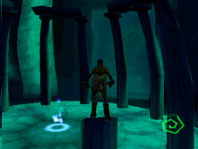 Legacy of Kain: Soul Reaver (PlayStation) screenshot: The same spot in the spectral plane. Most of the games puzzles involve switching back and forth between the two planes.