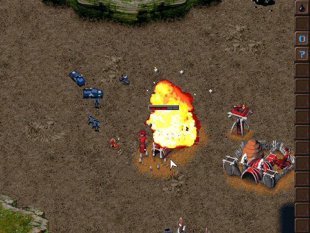 KKND: Krush Kill 'N Destroy (DOS) screenshot: Enemy headquarters destroyed.