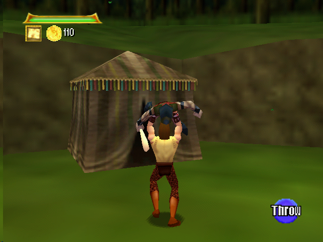 Hercules: The Legendary Journeys (Nintendo 64) screenshot: You can pick up enemies and throw them.