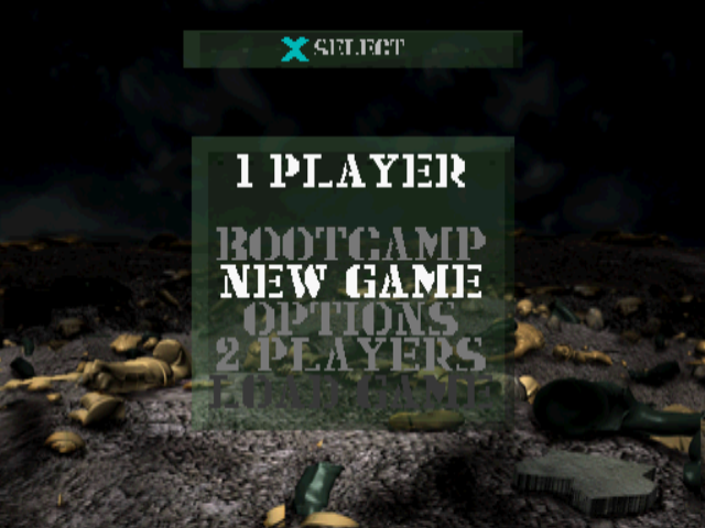 Army Men 3D (PlayStation) screenshot: Main menu.