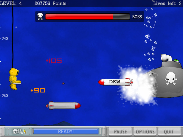 Typer Shark Deluxe (Windows) screenshot: Boss Battle