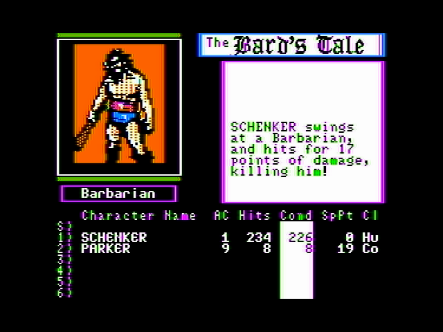 Tales of the Unknown: Volume I - The Bard's Tale (Apple II) screenshot: Combat