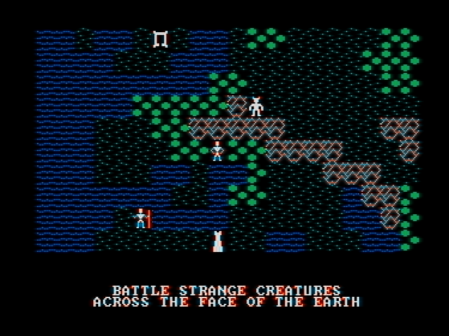 Ultima II: The Revenge of the Enchantress... (DOS) screenshot: Example of exploration. (CGA with composite monitor)