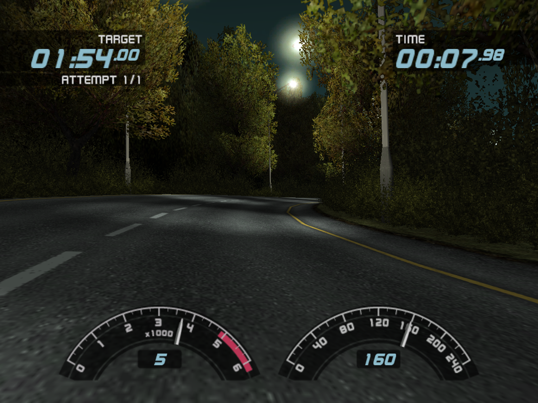 Ford Racing 3 (Windows) screenshot: Headlights do not cast light on the race track.