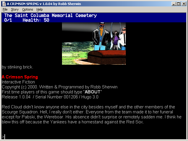 A Crimson Spring (Windows) screenshot: Starting location