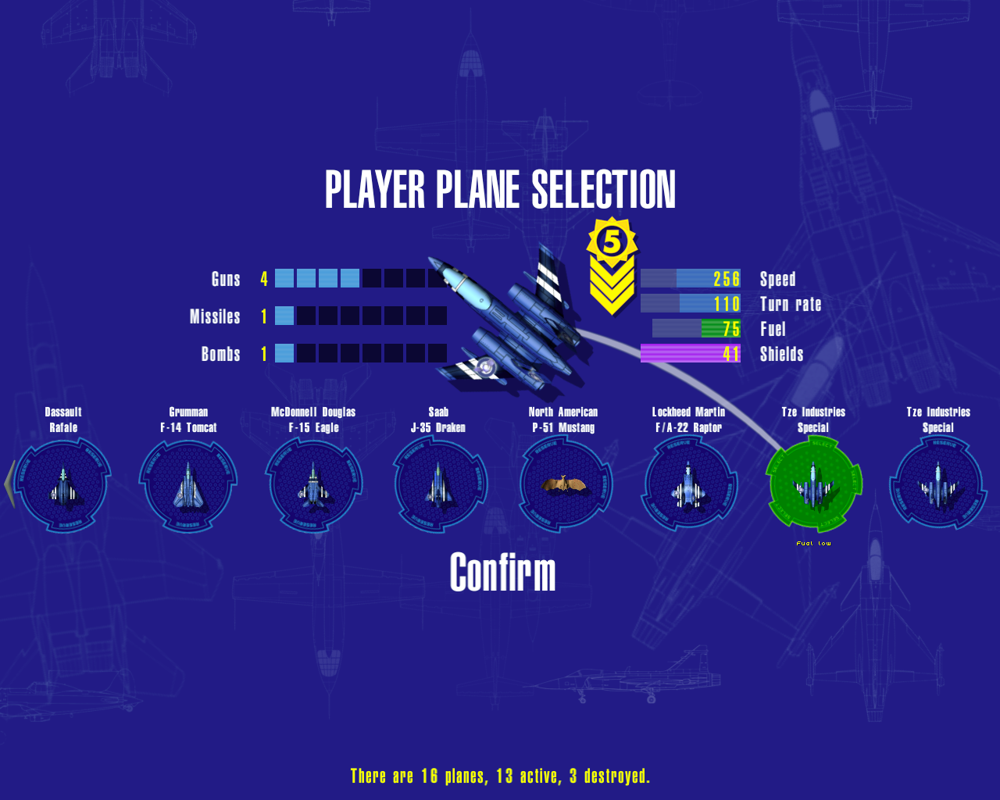 WingNuts 2: Raina's Revenge (Macintosh) screenshot: Plane selection
